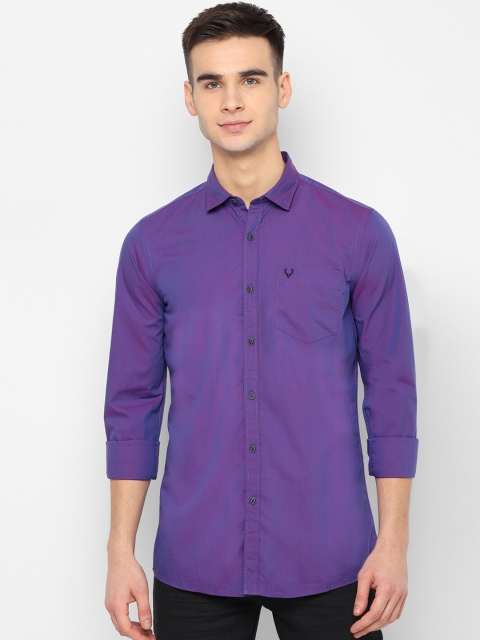 

Solly Jeans Co. Men Purple Regular Fit Solid Casual Shirt