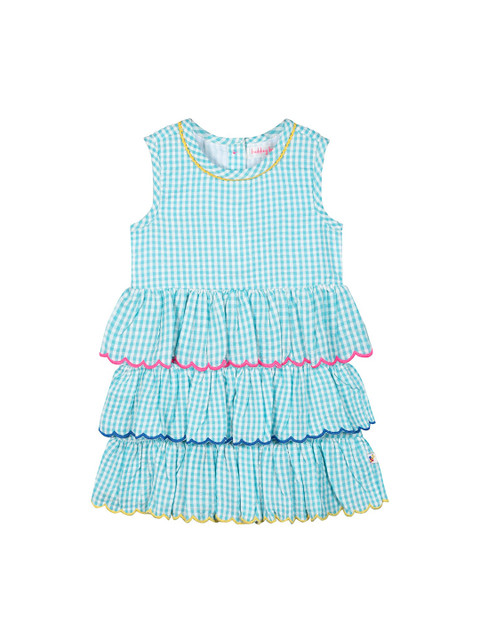 

Budding Bees Girls Sea Green Checked Fit & Flare Dress