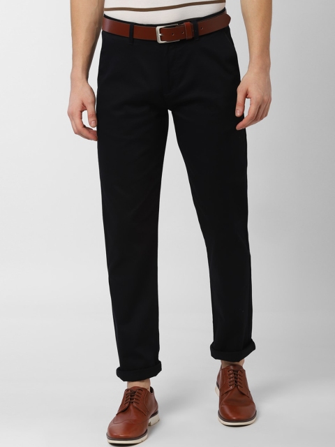 

Peter England Casuals Men Black Slim Fit Solid Regular Trousers