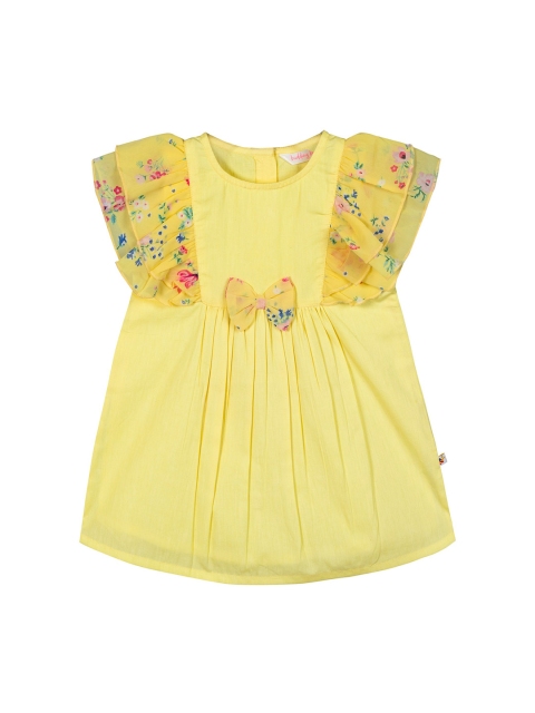 

Budding Bees Girls Yellow Solid A-Line Dress