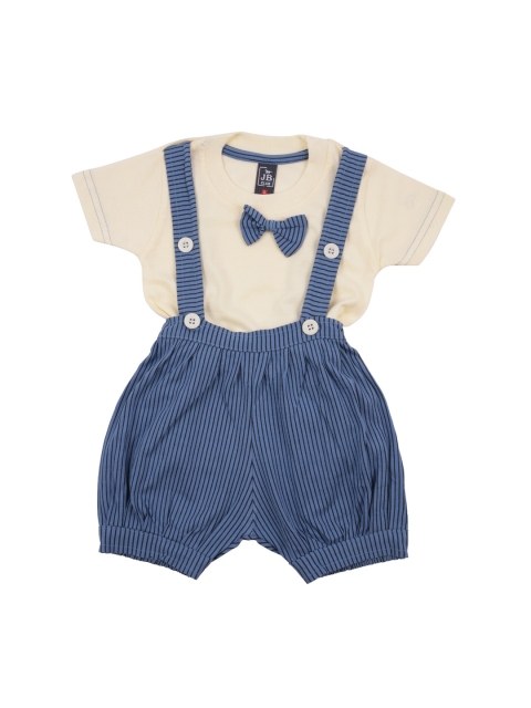 

Jb Club Infant Boys Blue & White Printed T-shirt with Dungarees Set