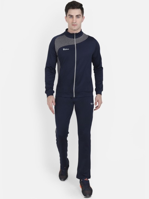 

VEGA Men Blue & Grey Solid Tracksuit