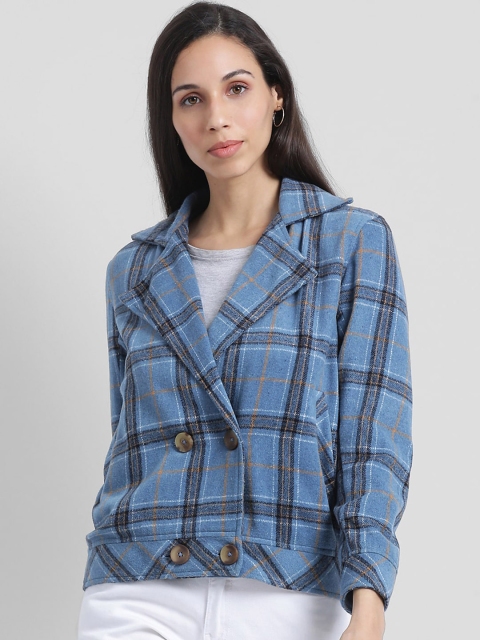 

Zink London Women Blue Checked Tailored Jacket