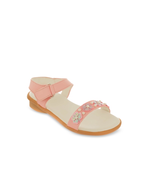 

TRENDS & TRADES Girls Pink Embellished Open Toe Flats