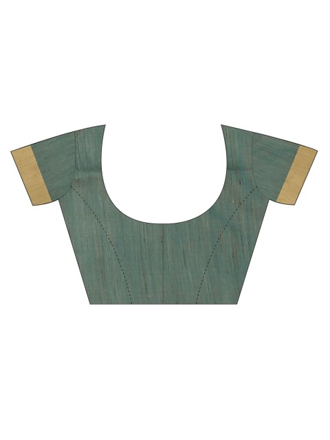 

Pothys Teal Green & Gold-Coloured Jute Silk Woven Design Saree