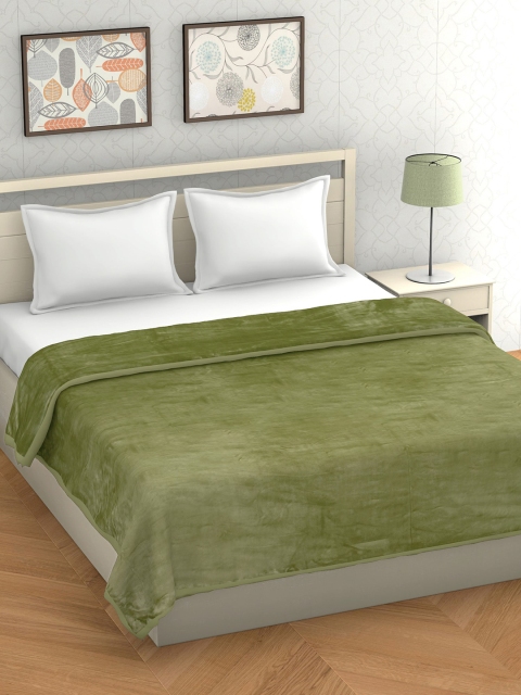 

BOMBAY DYEING Green Solid Mild Winter 210 GSM Double Bed Blanket