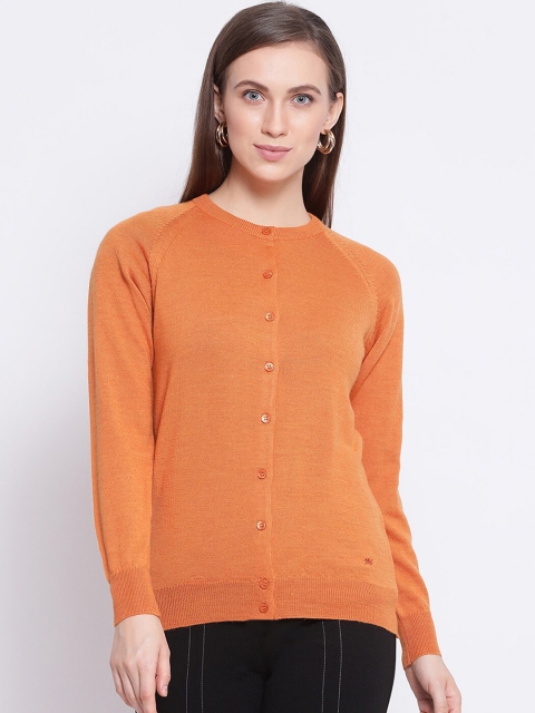 

Monte Carlo Women Orange Solid Cardigan Sweater