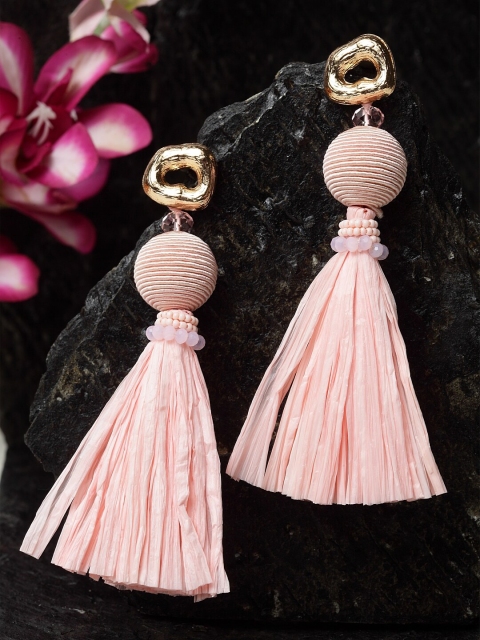 

Madame Gold-Plated & Pink Contemporary Drop Earrings