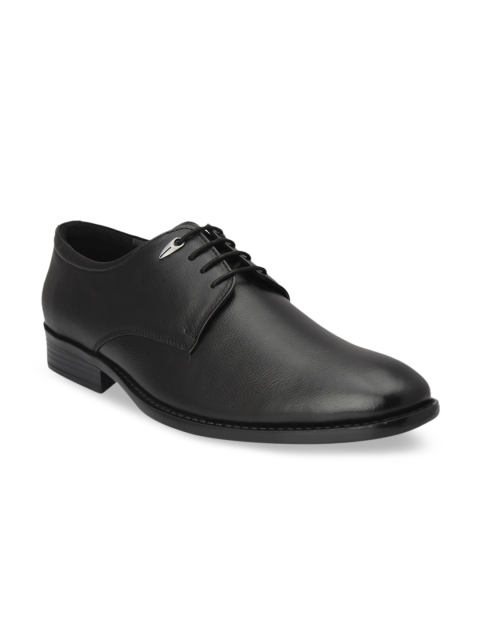 

pelle albero Men Black Solid Leather Formal Derbys