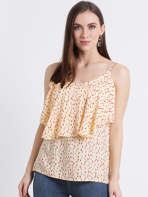 Zink London Women Yellow Printed Top