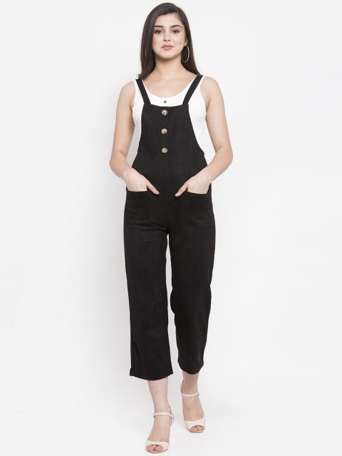 

Global Republic Women Black Solid Dungarees
