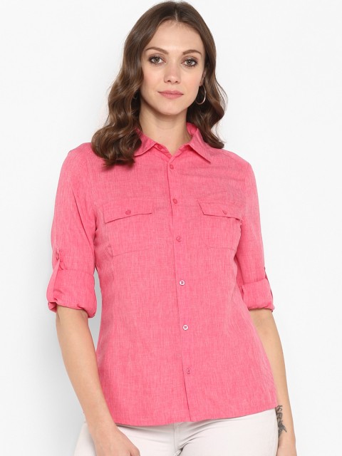 

Aditi Wasan Women Pink Standard Regular Fit Solid Casual Shirt