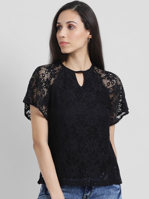 

Zink London Women Black Self Design Top