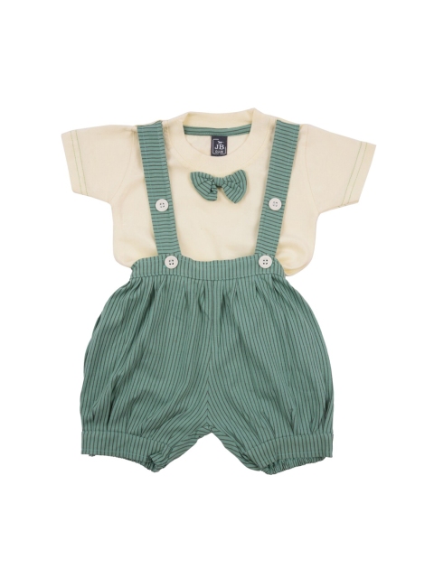 

Jb Club Infant Boys Green & White Printed T-shirt with Dungarees Set