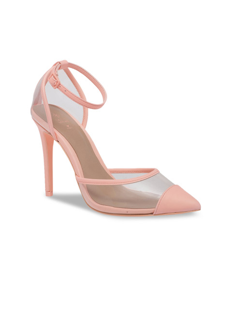 

Call It Spring Women Pink & Transparent Colourblocked Pumps