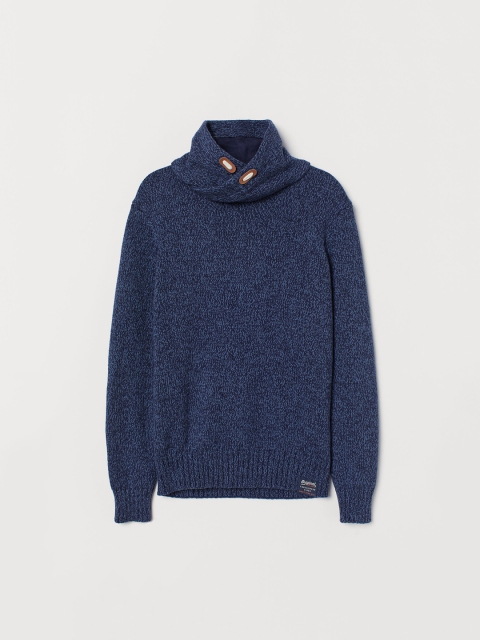 

H&M Boys Navy Blue Funnel-Collar Jumper