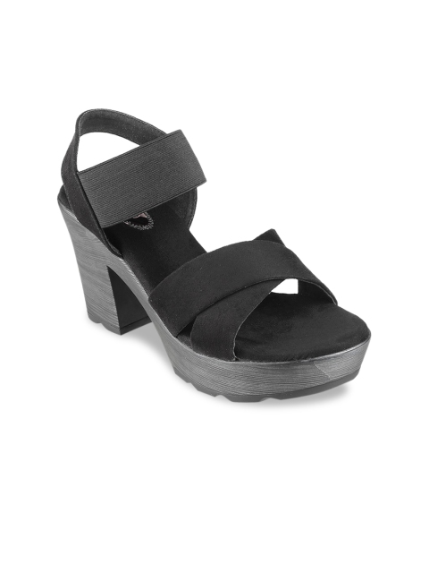 

SOLE HEAD Women Black Solid Platform Heels