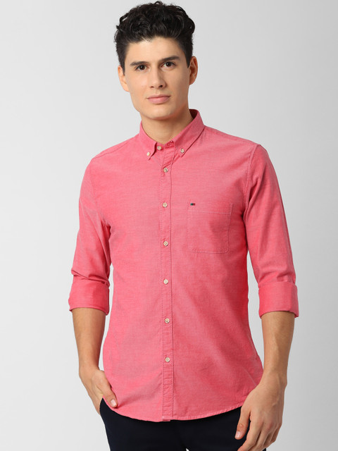 

Peter England Casuals Men Pink Slim Fit Solid Casual Shirt