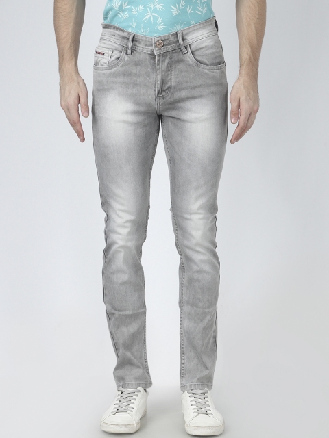 FEVER Men Grey Slim Fit Mid-Rise Clean Look Stretchable Jeans