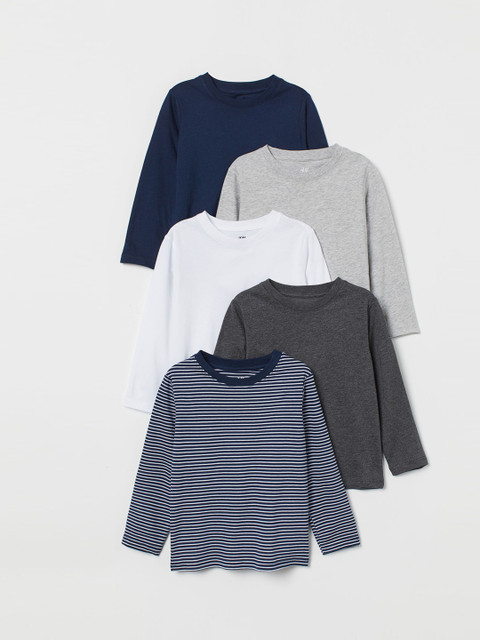 

H&M Boys 5-pack jersey tops, White