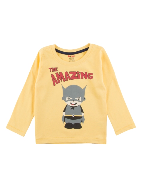 

Donuts Boys Yellow Batman Printed Round Neck T-shirt