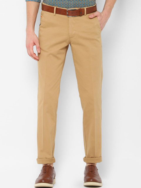 

SIMON CARTER LONDON Men Khaki Slim Fit Solid Regular Trousers