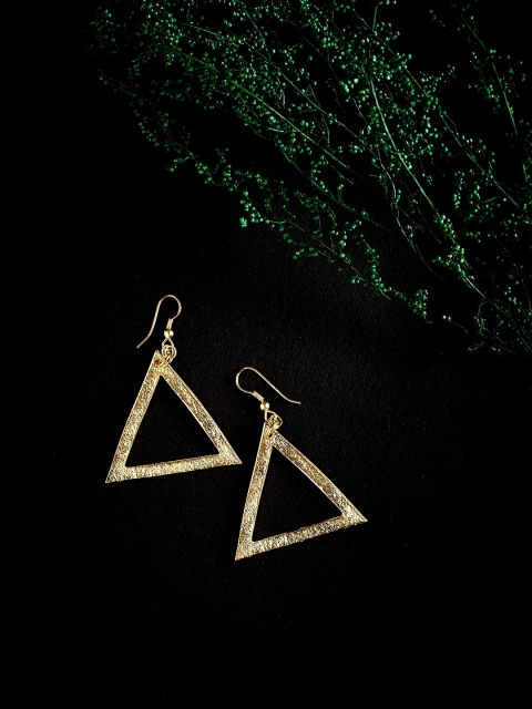 

ZeroKaata Gold Plated Handcrafted Triangular Drop Earrings