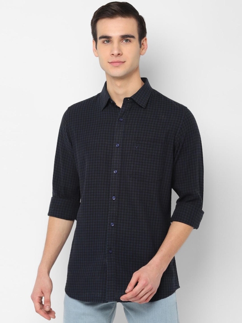 

Allen Solly Men Navy Blue & Black Slim Fit Checked Casual Shirt
