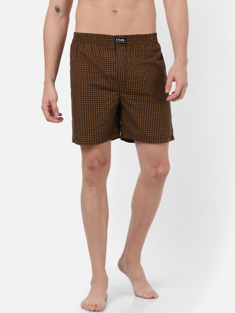 

Llak Jeans Men Brown & Black Checked Pure Cotton Boxers BOXER-BP