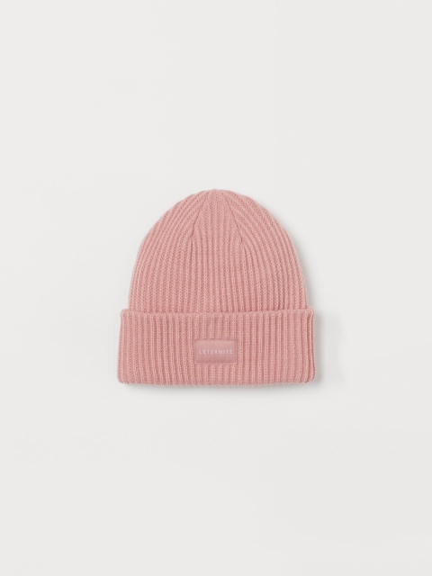 

H&M Women Pink Solid Ribbed Hat