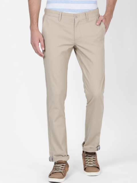 

t-base Men Beige Tapered Fit Solid Chinos