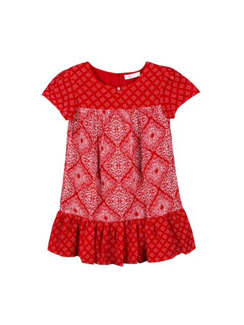 

Budding Bees Girls Red Printed A-Line Dress