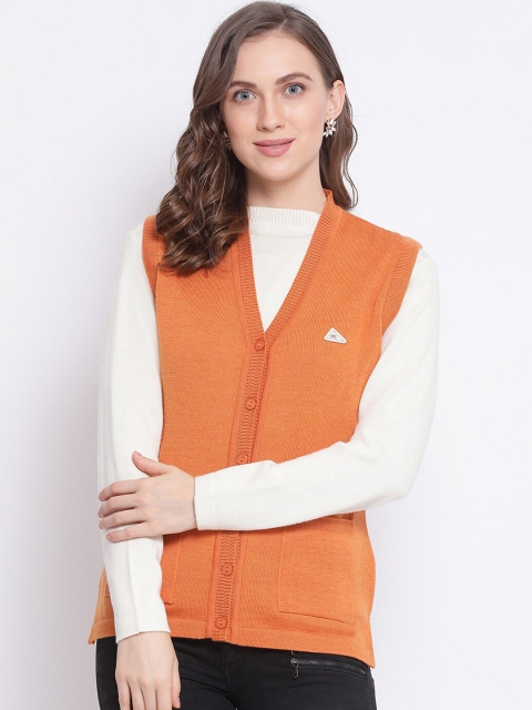 

Monte Carlo Women Orange Solid Cardigan Sweater
