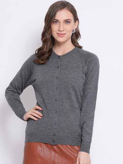 

Monte Carlo Women Charcoal Solid Cardigan Sweater