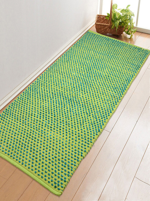 

Saral Home Green & Blue Solid Floor Runner