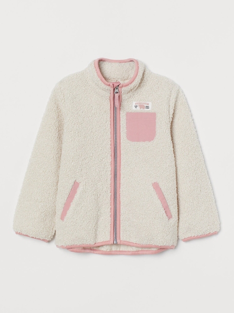 

H&M Girls Cream Faux Shearling Jacket