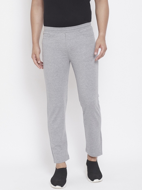 

Okane Men Grey Melange Solid Slim-Fit Track Pants