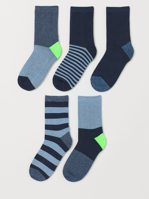 

H&M Boys Navy Blue Patterned 5-Pack Socks