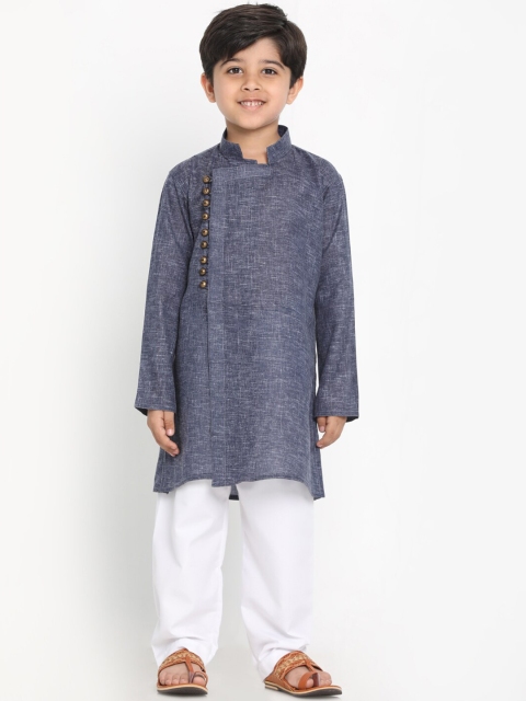 

JBN Creation Boys Grey & White Solid Kurta with Churidar