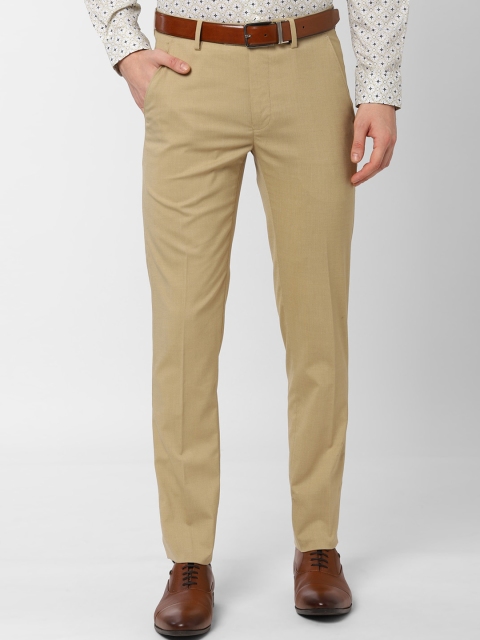 

Peter England Men Beige Slim Fit Solid Formal Trousers