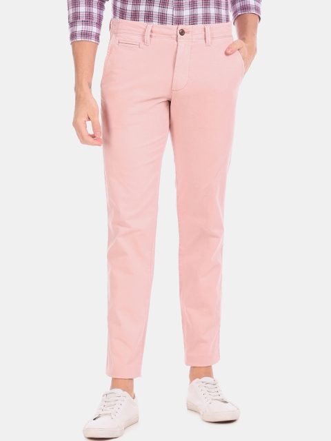 

GAP Men Pink Slim Fit Washwell Vintage Wash Khaki Pants With Gapflex