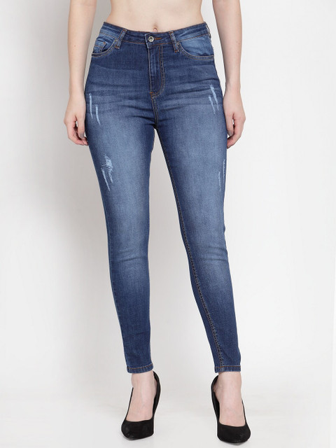 

Global Republic Women Blue Mid-Rise Low Distress Jeans