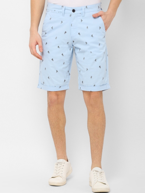 

Allen Solly Men Blue Printed Slim Fit Regular Shorts