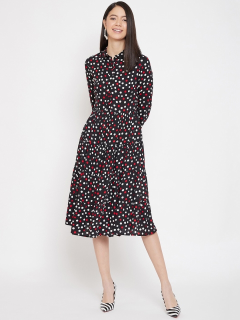 

Femella Women Black Printed Shirt Dress
