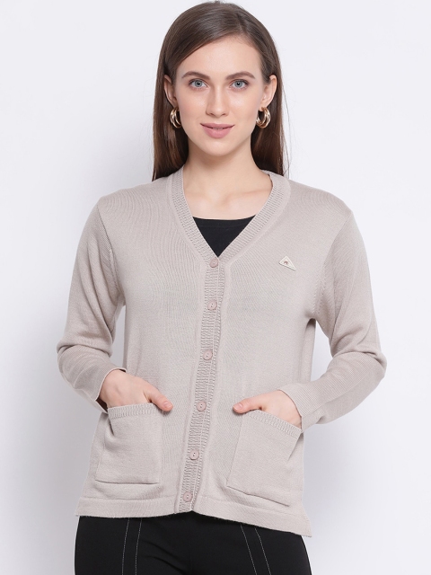 

Monte Carlo Women Beige Solid Cardigan Sweater