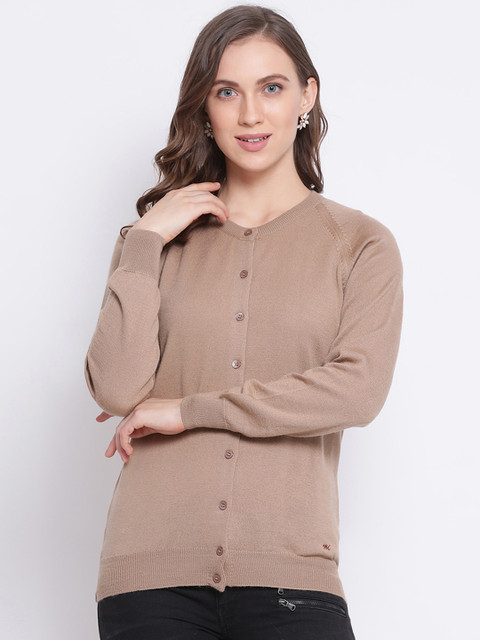

Monte Carlo Women Beige Solid Cardigan Sweater