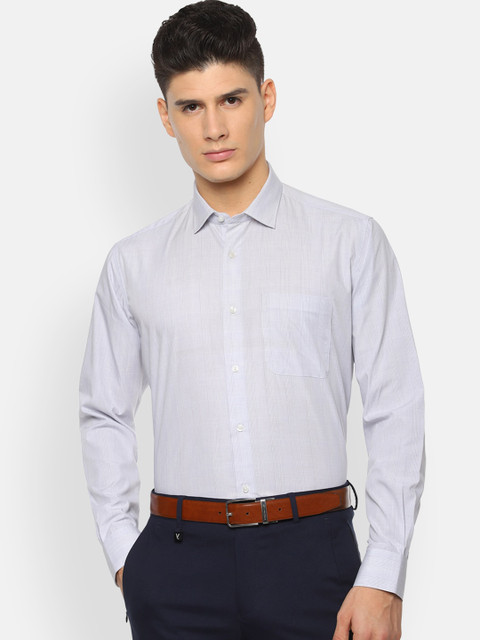 

Van Heusen Men Grey Regular Fit Checked Formal Shirt
