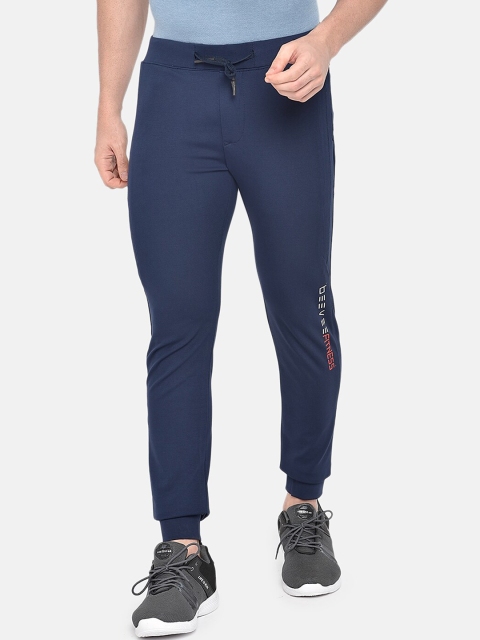 

beevee Men Navy Blue Solid Straight-Fit Athliesure Wear Track Pants