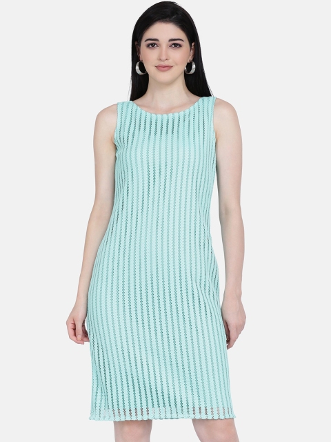 

Eavan Women Sea Green Semi Sheer Lace Sheath Dress