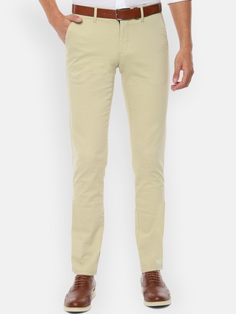 

Louis Philippe Sport Men Cream-Coloured Slim Fit Solid Regular Trousers